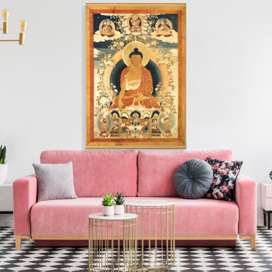 Buddha Shakyamuni Thangka Canvas Afdruk (Insitu (Woonkamer))