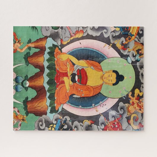 Buddha Shakyamuni, Tibetaans schilderen, boeddhism Legpuzzel (Horizontaal)