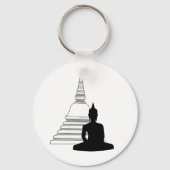 Buddha Silhouette met Stupa Sleutelhanger (Voorkant)