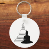 Buddha Silhouette met Stupa Sleutelhanger (Voorkant)