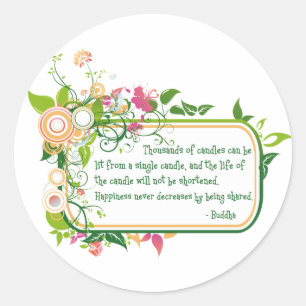 Buddha Single Candle Quote Ronde Sticker