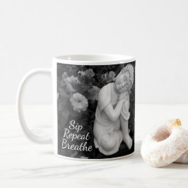 Buddha Slurpen Ademen Herhalen –Zwart Witte Affirm Koffiemok