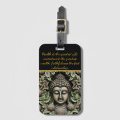 Buddha Snijwerk Met Bladeren en Bollen Bagagelabel (Voorkant (verticaal))