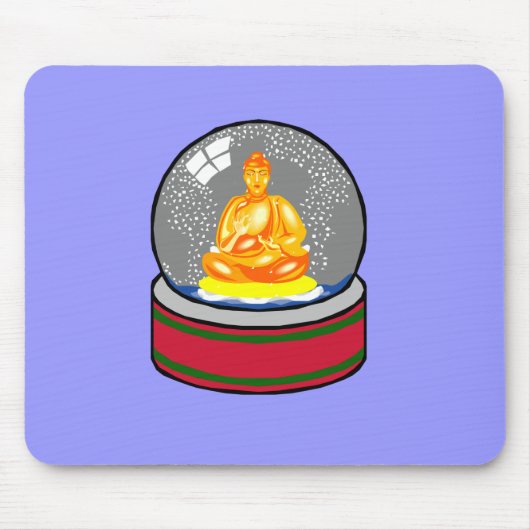 Buddha Snow Wereldbol Muismat (Voorkant)