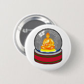 Buddha Snow Wereldbol Ronde Button 5,7 Cm (Voorkant /achterkant)