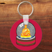 Buddha Snow Wereldbol Sleutelhanger (Voorkant)