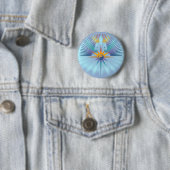 Buddha Star 3D | blauwe shine Ronde Button 5,7 Cm (In situ)
