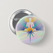 Buddha Star 3D | gekleurd licht Ronde Button 5,7 Cm (Voorkant /achterkant)
