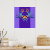 Buddha Star 3D | lila violet Poster (Keuken)