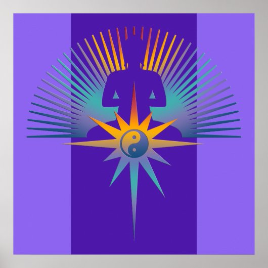 Buddha Star 3D | lila violet Poster (Voorkant)