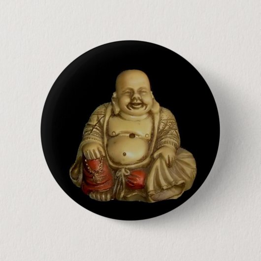 Buddha Statue Ronde Button 5,7 Cm (Voorkant)