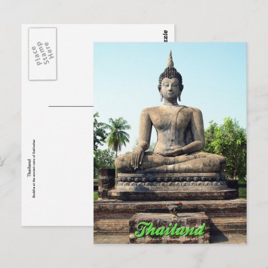 Buddha Sukhothai Thailand Postcard Briefkaart (Voorkant / Achterkant)