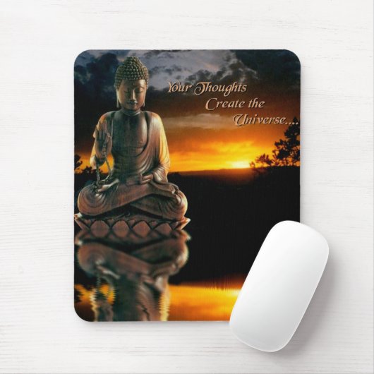 Buddha Sunset w. quote Muismat (Met muis)