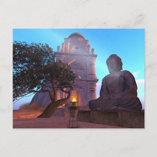 Buddha Temple Zen Haiku Briefkaart (Voorkant)