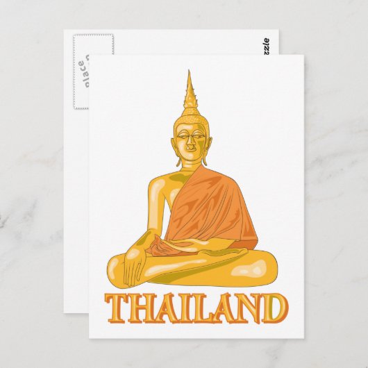 Buddha Thailand Briefkaart (Voorkant / Achterkant)