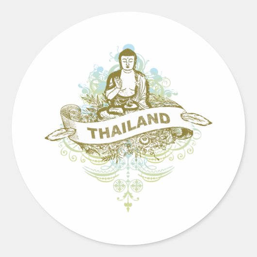 Buddha Thailand Ronde Sticker (Voorkant)
