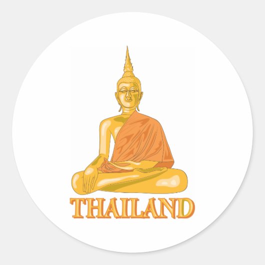 Buddha Thailand Ronde Sticker (Voorkant)
