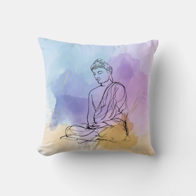 Buddha Throw Pillow | Zen Meditation Kussen (Voorkant)