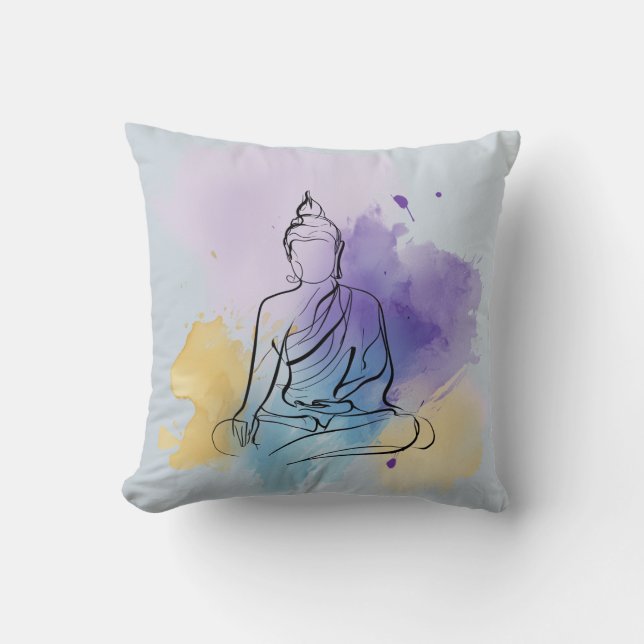 Buddha Throw Pillow | Zen Meditation Kussen (Voorkant)