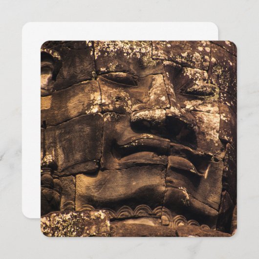 Buddha Totem Angkor Wat Square Card (Voorkant / Achterkant)