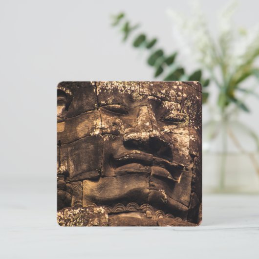 Buddha Totem Angkor Wat Square Card (Staand voorkant)