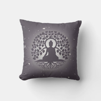 Buddha Tree Yoga Throw Pillow Kussen