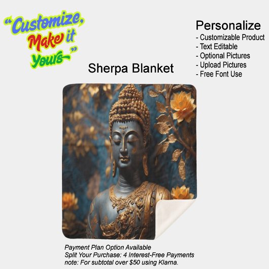 Buddha Ultra Soft Sherpa Blanket Sherpa Deken