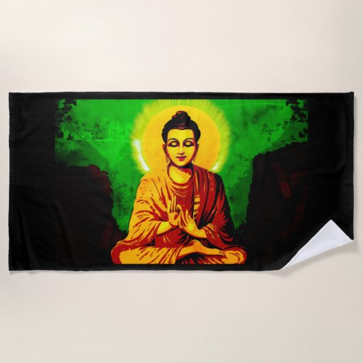 Buddha Verlichtingsstrand Handdoek (Voorkant)