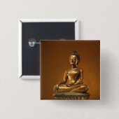 Buddha Vierkante Button 5,1 Cm (Voorkant /achterkant)