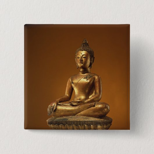 Buddha Vierkante Button 5,1 Cm (Voorkant)