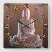Buddha Vierkante Klok (Voorkant)