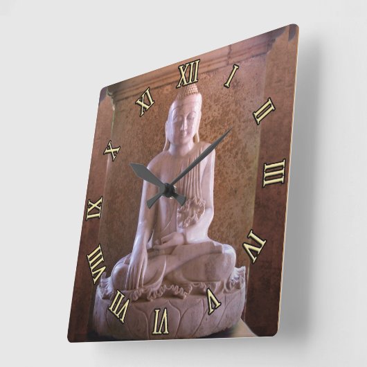 Buddha Vierkante Klok (Hoek)