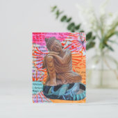 Buddha Vrede Mixed Media Collage Briefkaart (Staand voorkant)