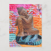 Buddha Vrede Mixed Media Collage Briefkaart (Voorkant)