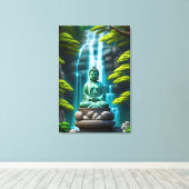 Buddha-waterval Canvas Afdruk (Insitu (Houten vloer))