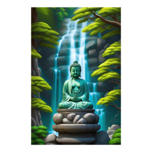 Buddha-waterval Foto Afdruk