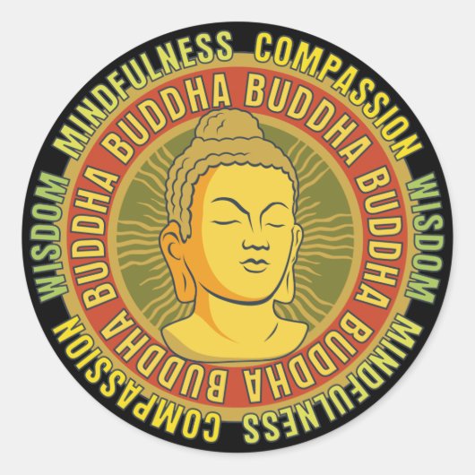 Buddha Wisdom Ronde Sticker (Voorkant)