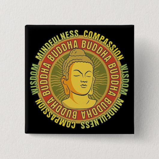 Buddha Wisdom Vierkante Button 5,1 Cm (Voorkant)