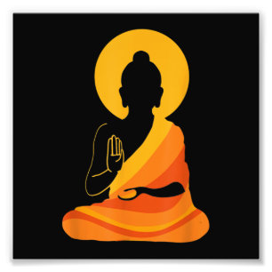 Buddha YingYang Zen Yoga, Relax, Geniet van het le Foto Afdruk