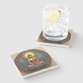 Buddha zegeningen coaster stenen onderzetter (Zijkant)