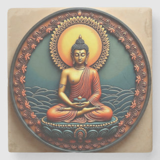 Buddha zegeningen coaster stenen onderzetter