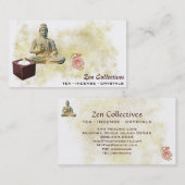 *~* Buddha Zen Candle Tea Lotus Gold Visitekaartje (Voorkant / Achterkant)