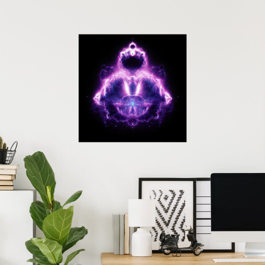 Buddhabrot Mandelbrot Set Gautama Buddha Poster (Thuiskantoor)
