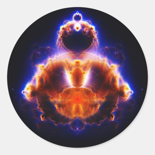Buddhabrot Map Mandelbrot Set Gautama Buddha Ronde Sticker (Voorkant)