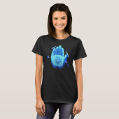 Buddha's hand and lotus. Stylized geometric T-shirt (Voorkant volledig)