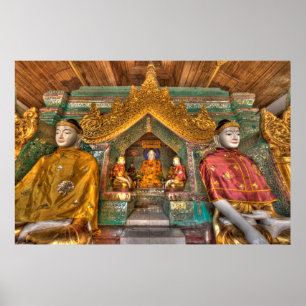 Buddha's In Een Tempel Poster