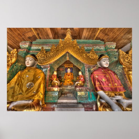 Buddha's In Een Tempel Poster (Voorkant)