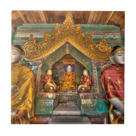 Buddha's In Een Tempel Tegeltje (Voorkant)