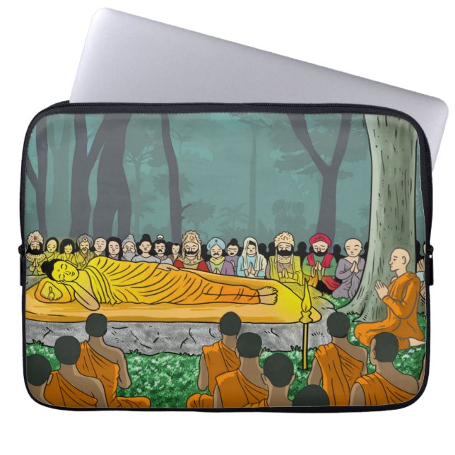 Buddha's laatste Nirvana-laptophoes Laptop Sleeve (Voorkant)