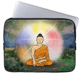 Buddha's Verlichting Dharma Wheel Laptop Mouw Laptop Sleeve